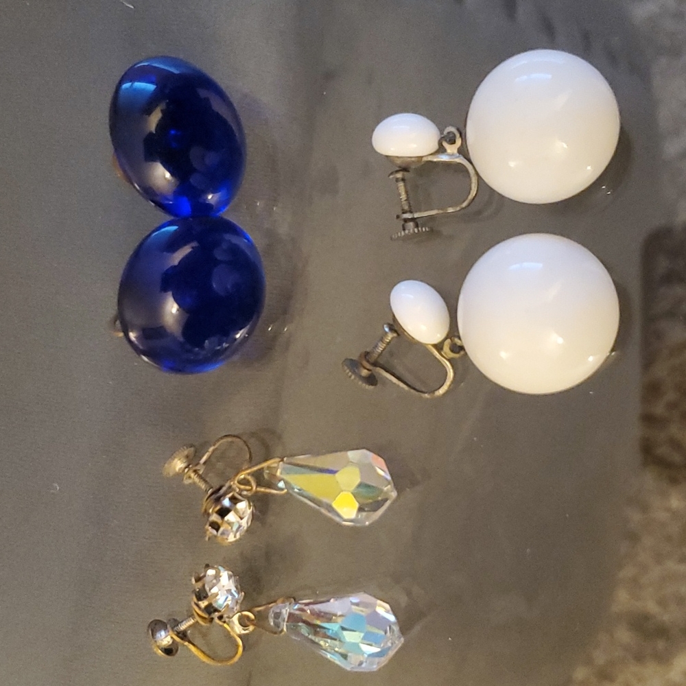 Vintage Screw Back Earrings (3 Pair)